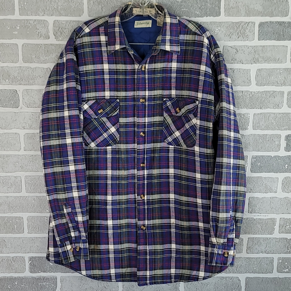 St. Johns Bay Vintage Shacket Button Down Lined Shirt Men's LT